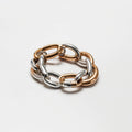 Chunky Two-Tone Gold & Silver Statement Chain Bracelet`